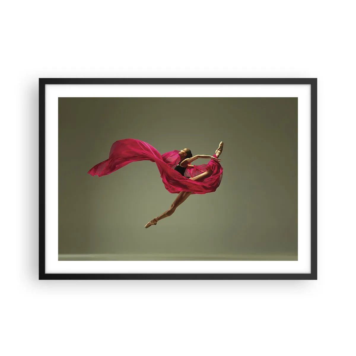 Plakat i sort ramme - Dansende flamme - 70x50 cm