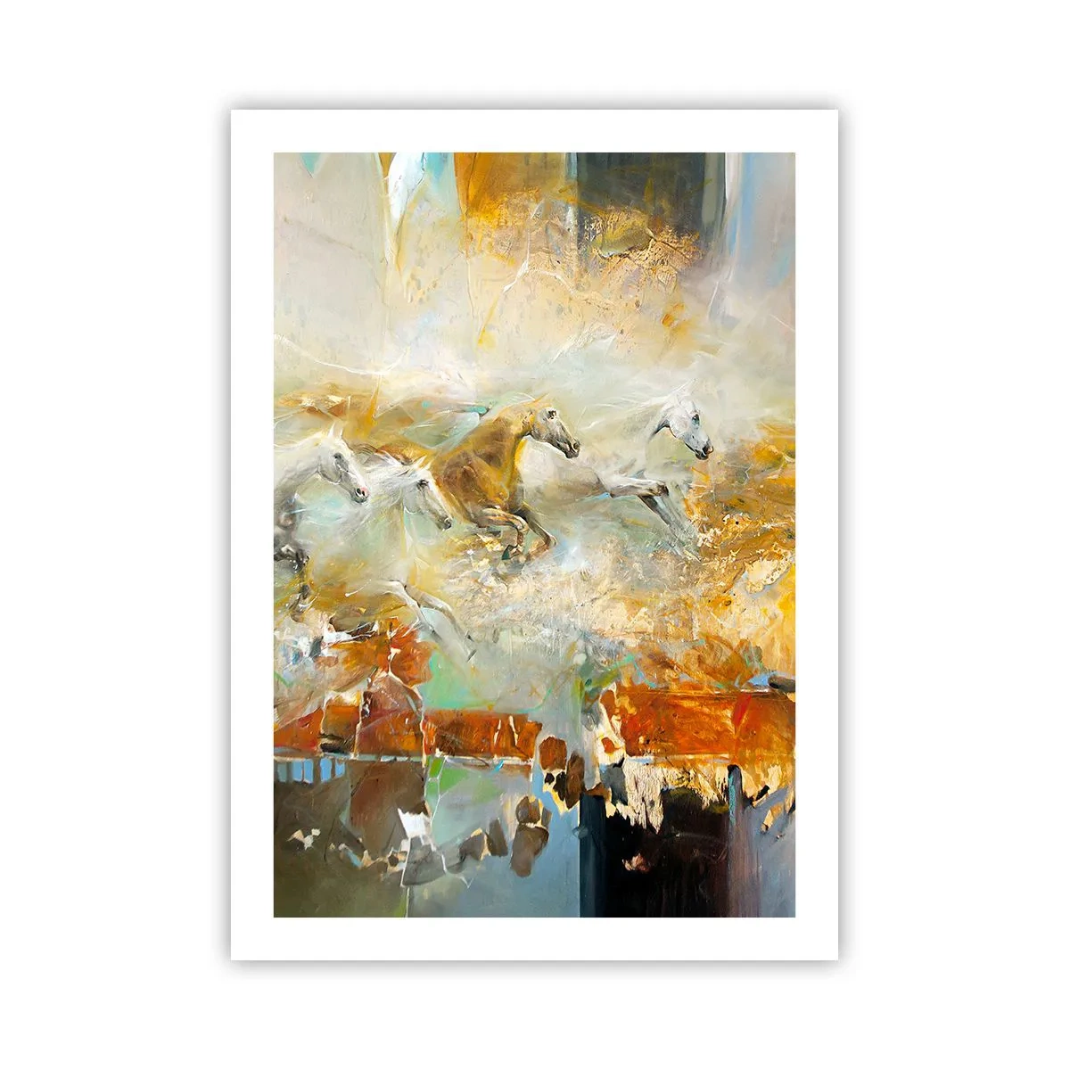 Plakat - Galopperer gennem lyset - 50x70 cm