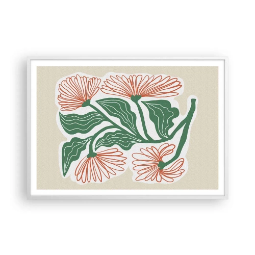 Plakat i hvid ramme - Folkeligt og moderne - 100x70 cm