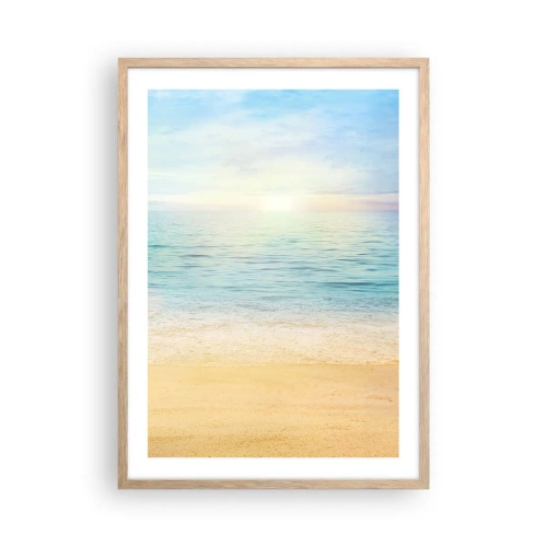 Plakat i ramme af lyst egetræ - Det store blå - 50x70 cm