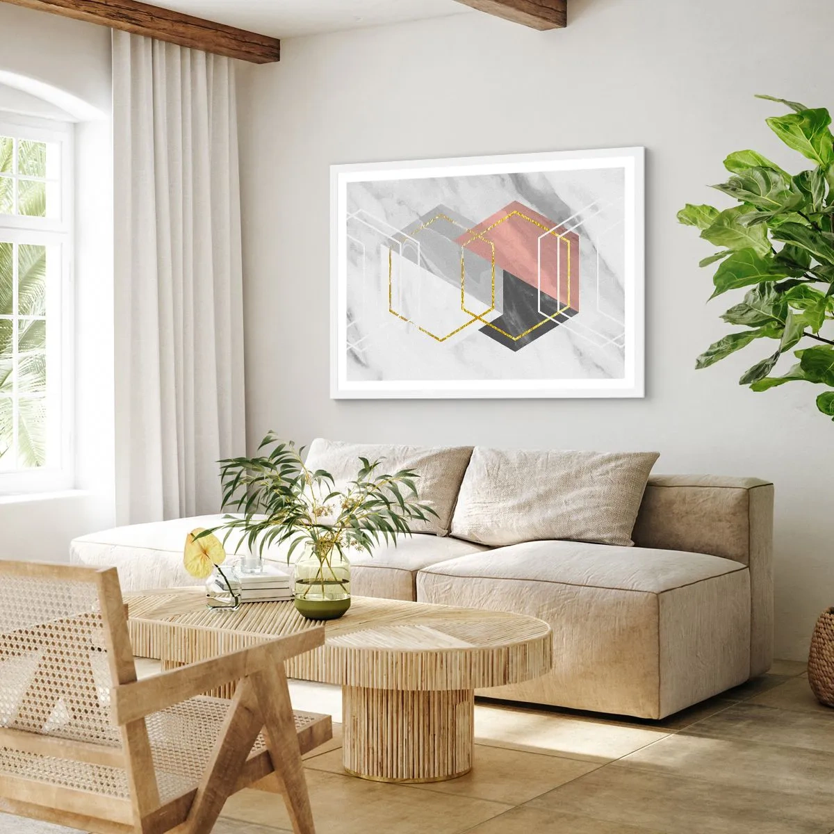 Plakat i hvid ramme - Kædesammensætning - 70x50 cm