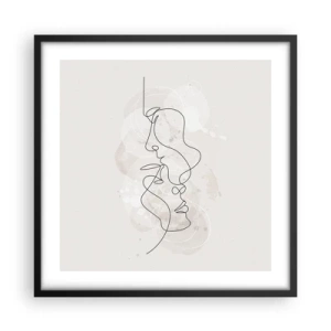 Plakat i sort ramme - Omfavnet i en omfavnelse - 50x50 cm