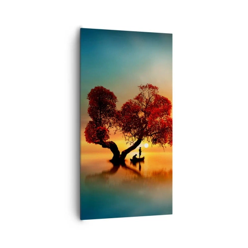 Lærredstryk - Billede på lærred - Fjern og tavs verdensløshed - 65x120 cm