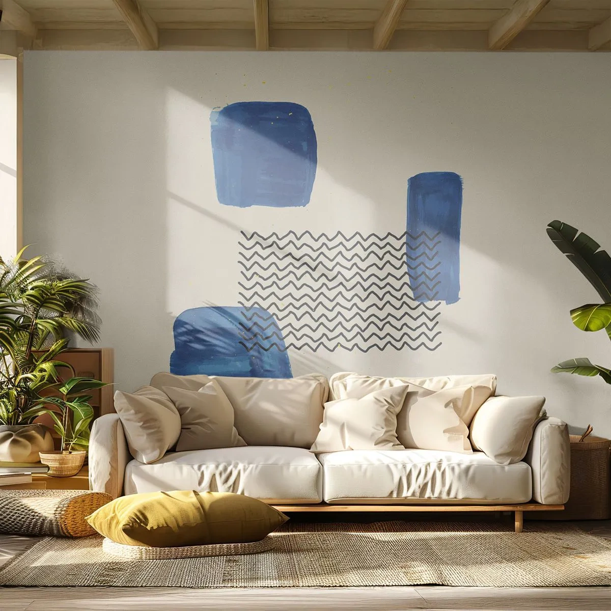 Fototapet Premium Sand - Abstrakt kvartet - Abstraktion, Stykke, Moderne kunst. - 450x315 cm