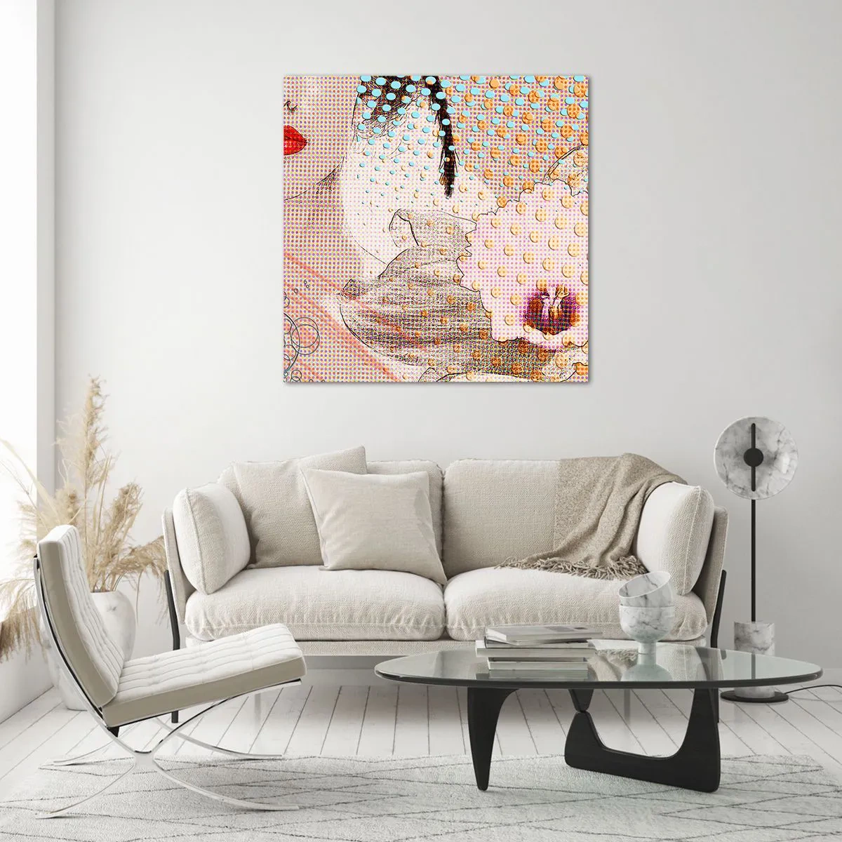 Billede på glas - Tegneserieheroin - 60x60 cm