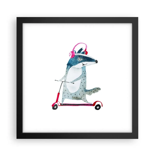 Plakat i sort ramme - Grævlingens glæder - 30x30 cm