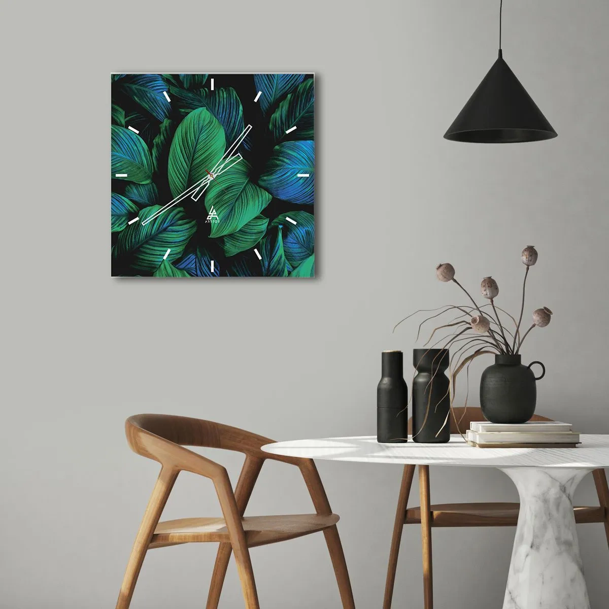 Vægur, Uret - I den grønne flok - 40x40 cm