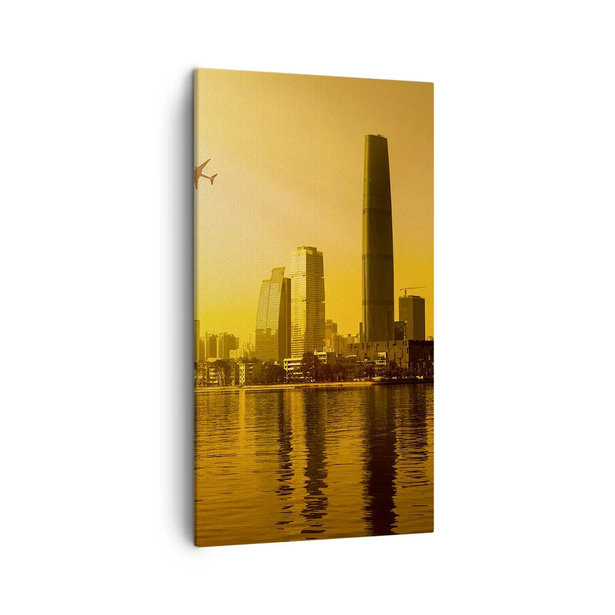 Lærredstryk - Billede på lærred - Gylden by - 45x80 cm