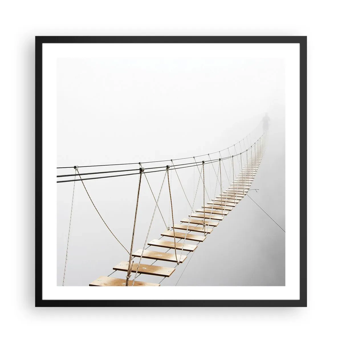 Plakat i sort ramme - Hvor vil det føre dig hen? - 60x60 cm