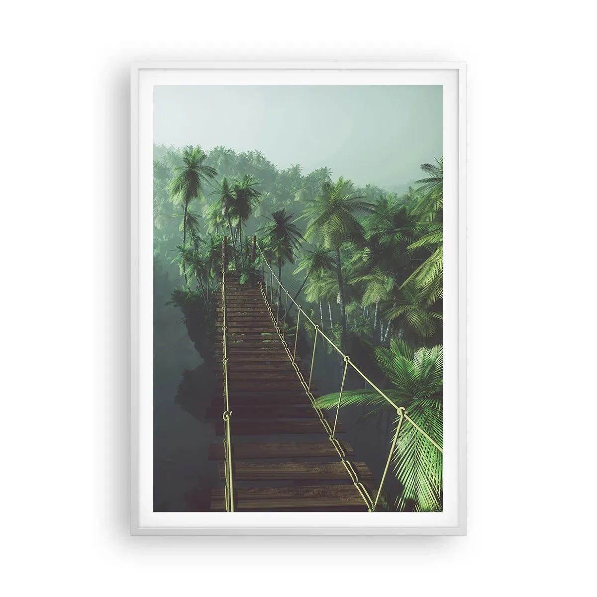 Plakat i hvid ramme - Over det kogende grønne - 70x100 cm