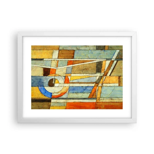 Plakat i hvid ramme - Kubisme på en byggeplads - 40x30 cm