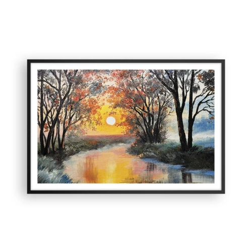 Plakat i sort ramme - Efterårs atmosfære - 91x61 cm