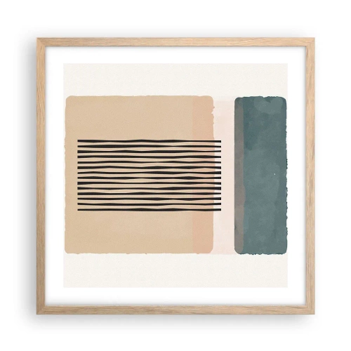 Plakat i ramme af lyst egetræ - Alt er i god stand - 50x50 cm