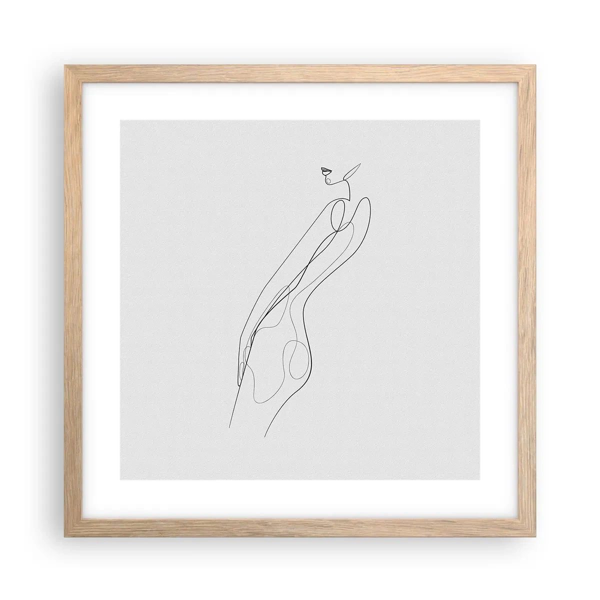 Plakat i ramme af lyst egetræ - Næppe et løfte - 40x40 cm