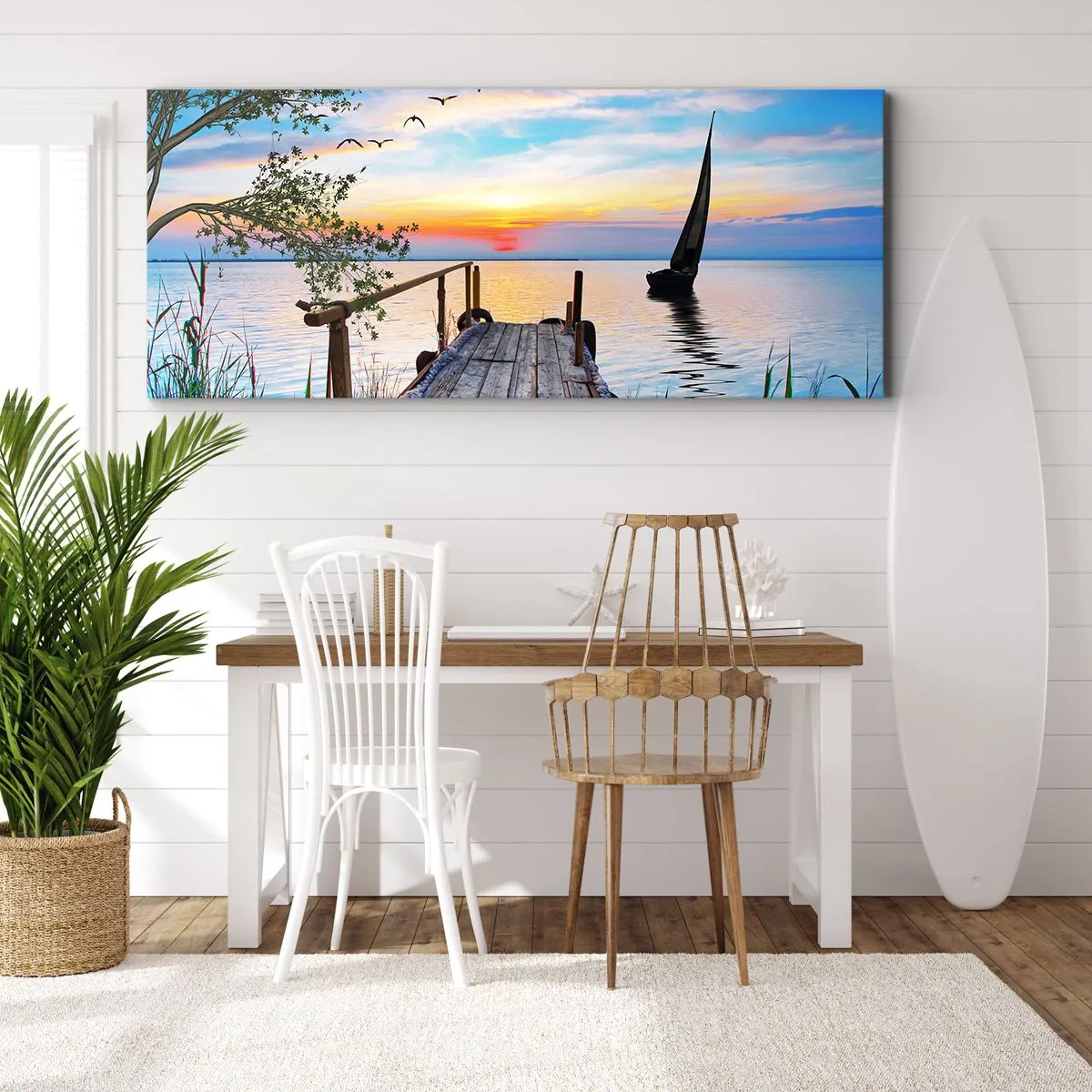 Lærredstryk - Billede på lærred - Godaften - 140x50 cm