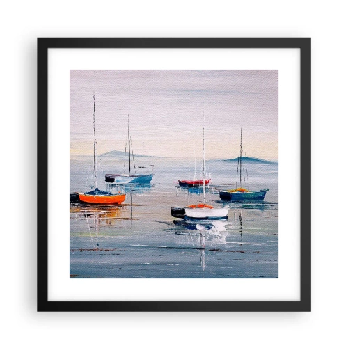 Plakat i sort ramme - Et velfortjent hvil - 40x40 cm