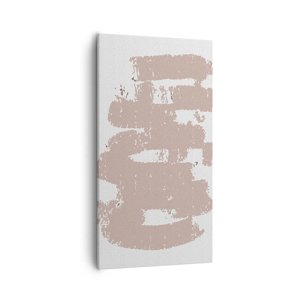 Lærredstryk - Billede på lærred - Abstraktion i sart rosa - 55x100 cm