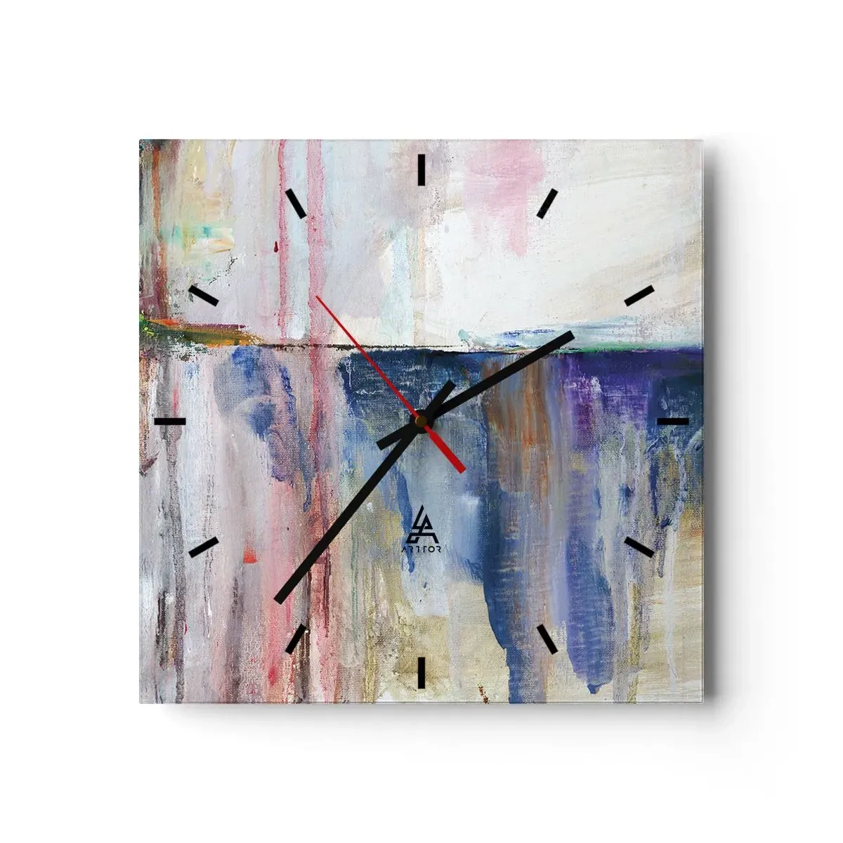 Vægur, Uret - Farverige indtryk og associationer - 30x30 cm