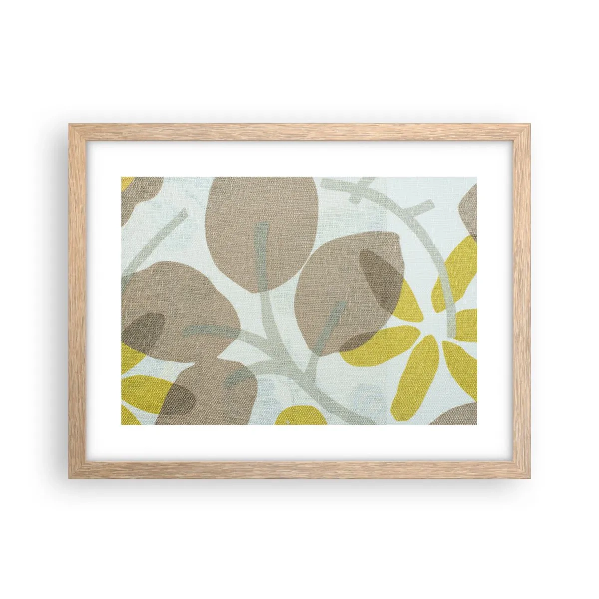 Plakat i ramme af lyst egetræ - Komposition i solskinnet - 40x30 cm