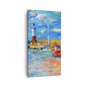 Lærredstryk - Billede på lærred - Eftermiddag i regnbuebugten - 55x100 cm