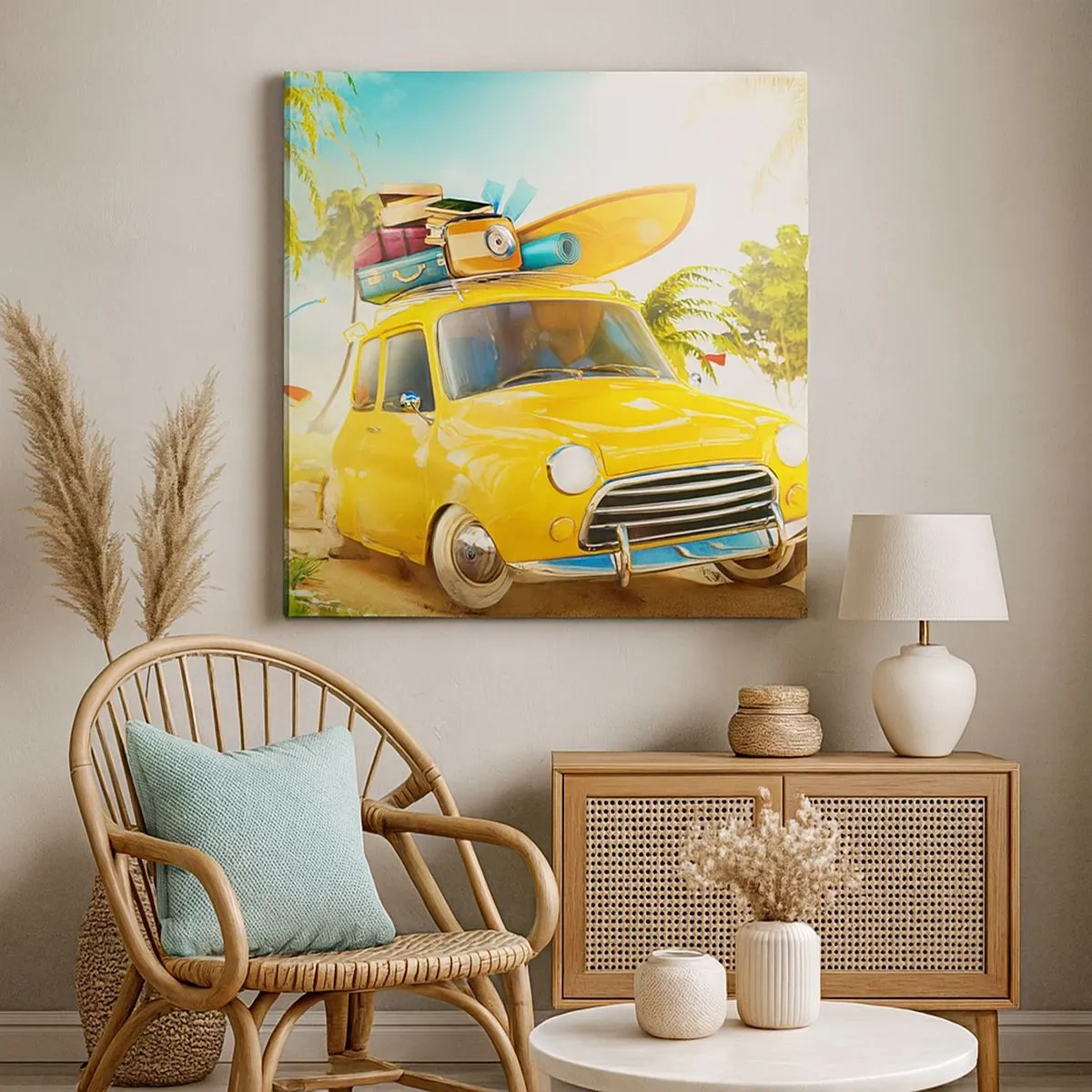 Lærredstryk - Billede på lærred - En rejse for mere end et smil - 30x30 cm