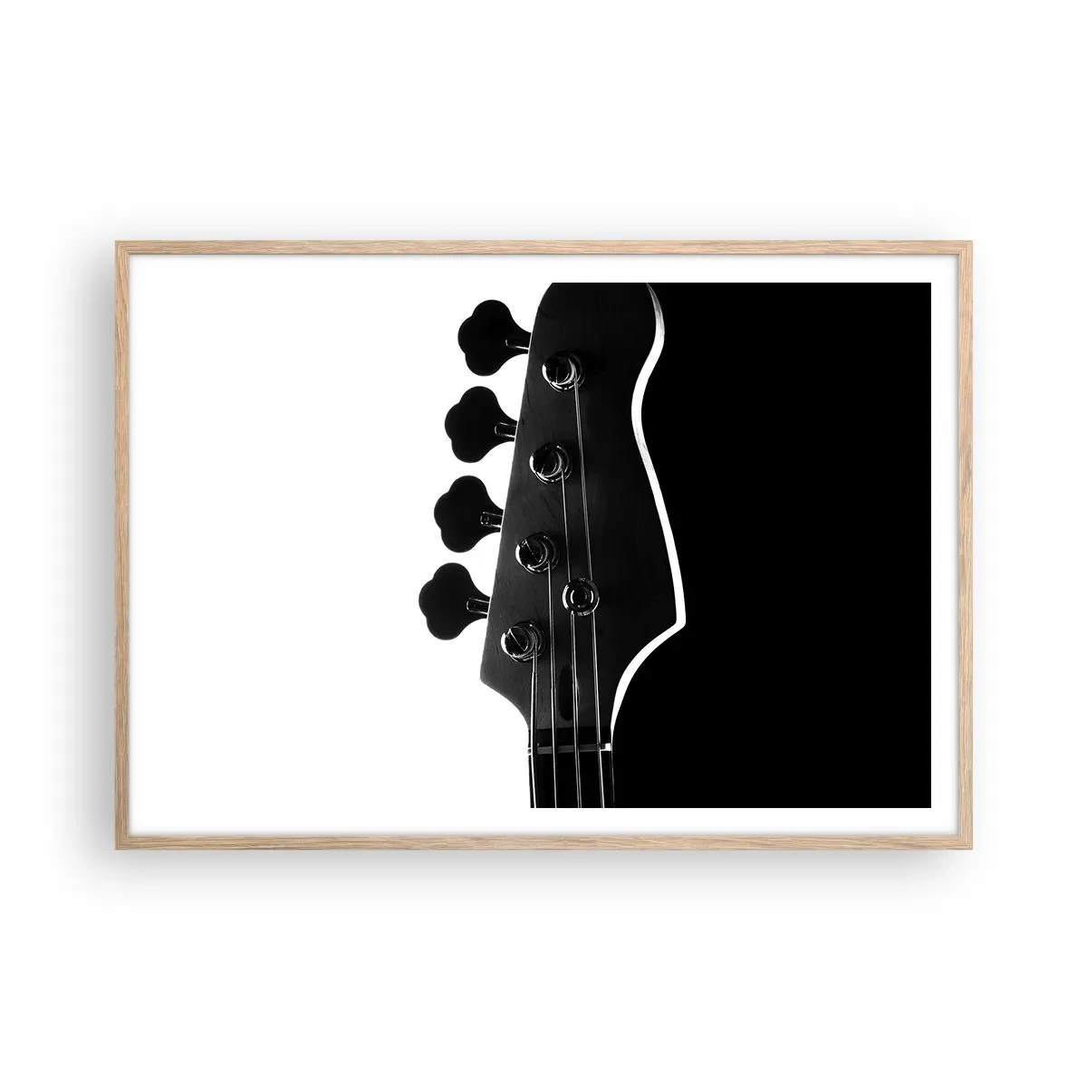 Plakat i ramme af lyst egetræ - Stilhed i klipper  - 100x70 cm