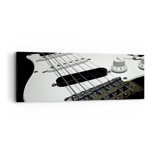 Lærredstryk - Billede på lærred - Lyd skjult i hvidt - 90x30 cm