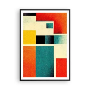 Plakat i sort ramme - Geometrisk abstraktion - god energi - 70x100 cm