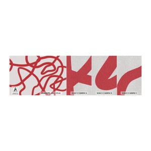 Prøve Fototapet Premium Canvas - Rød på hvid - Minimalisme, Stykke, Linjer - 100x30 cm