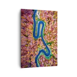 Lærredstryk - Billede på lærred - En snoet vej gennem skoven - 70x100 cm