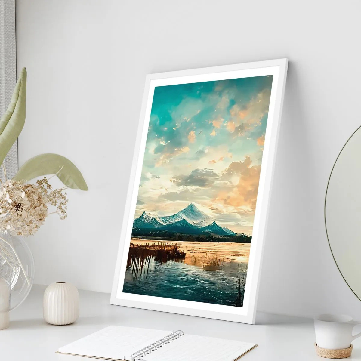 Plakat i hvid ramme - Under himlens beskyttelse - 70x100 cm