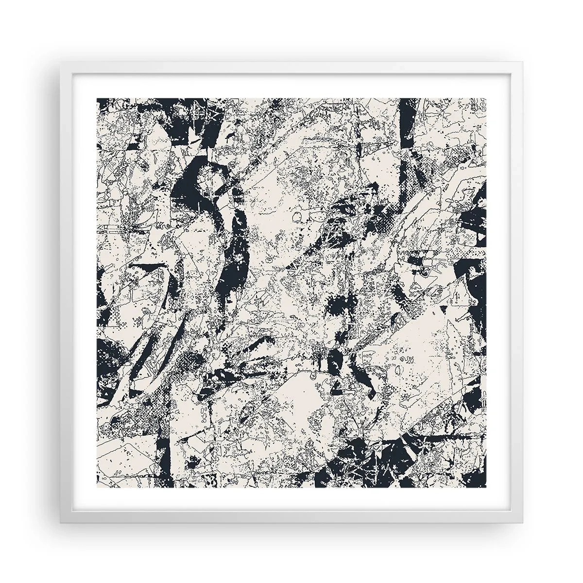 Plakat i hvid ramme - Modsætningernes gennemtrængning - 60x60 cm