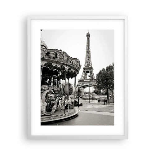Plakat i hvid ramme - Når der gælder sjov, er det kun i Paris - 40x50 cm