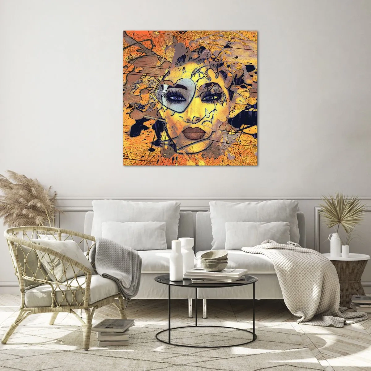Billede på glas - Solrig skønhed - 70x70 cm