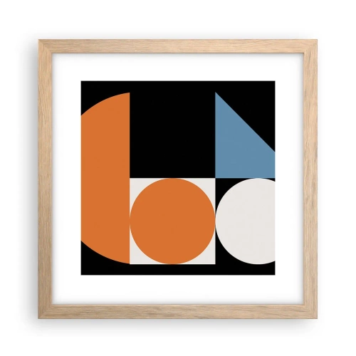 Plakat i ramme af lyst egetræ - System til figurer - 30x30 cm