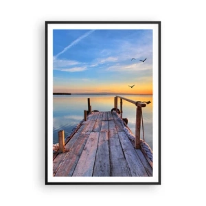 Plakat i sort ramme - Går fremad mod solen - 70x100 cm