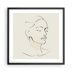 Plakat i sort ramme - En bestemt linje - 50x50 cm