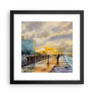 Plakat i sort ramme - Livet på kysten - 30x30 cm