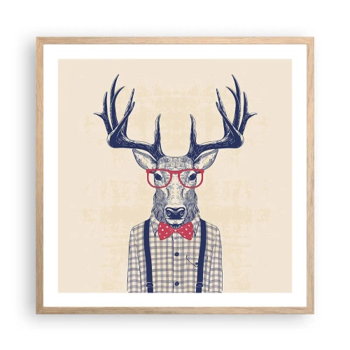 Plakat i ramme af lyst egetræ - Et underholdende ekstravaganza - 60x60 cm