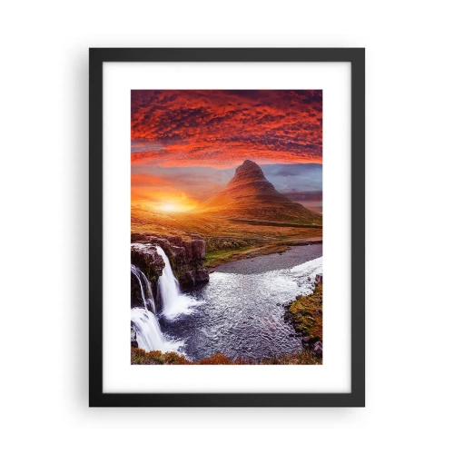 Plakat i sort ramme - En udsigt over Midgård - 30x40 cm