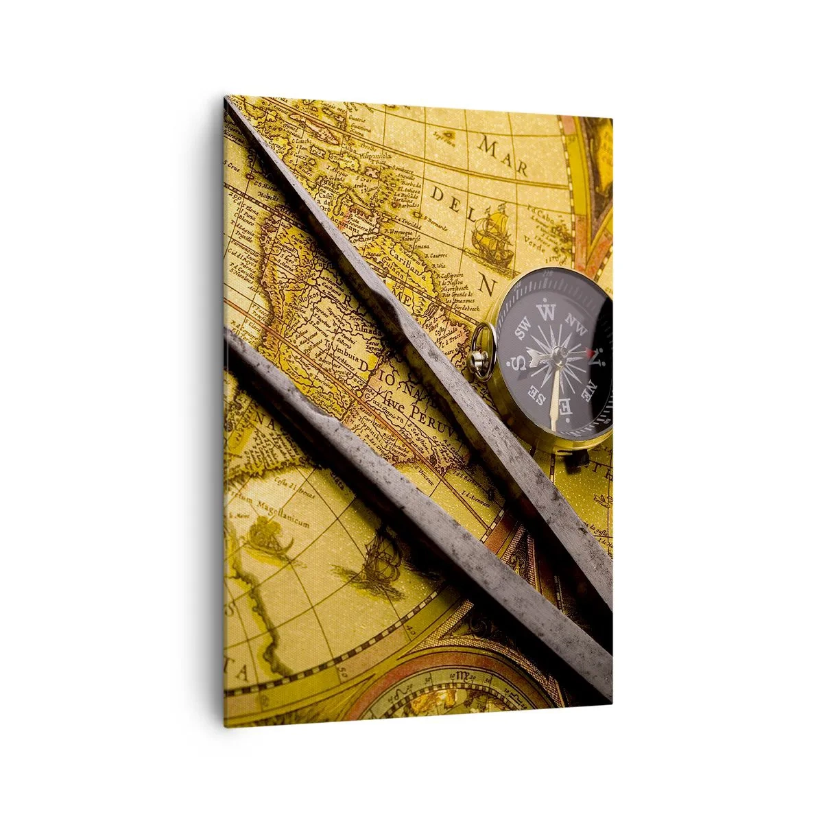 Lærredstryk - Billede på lærred - Hvor er skattene? - 70x100 cm