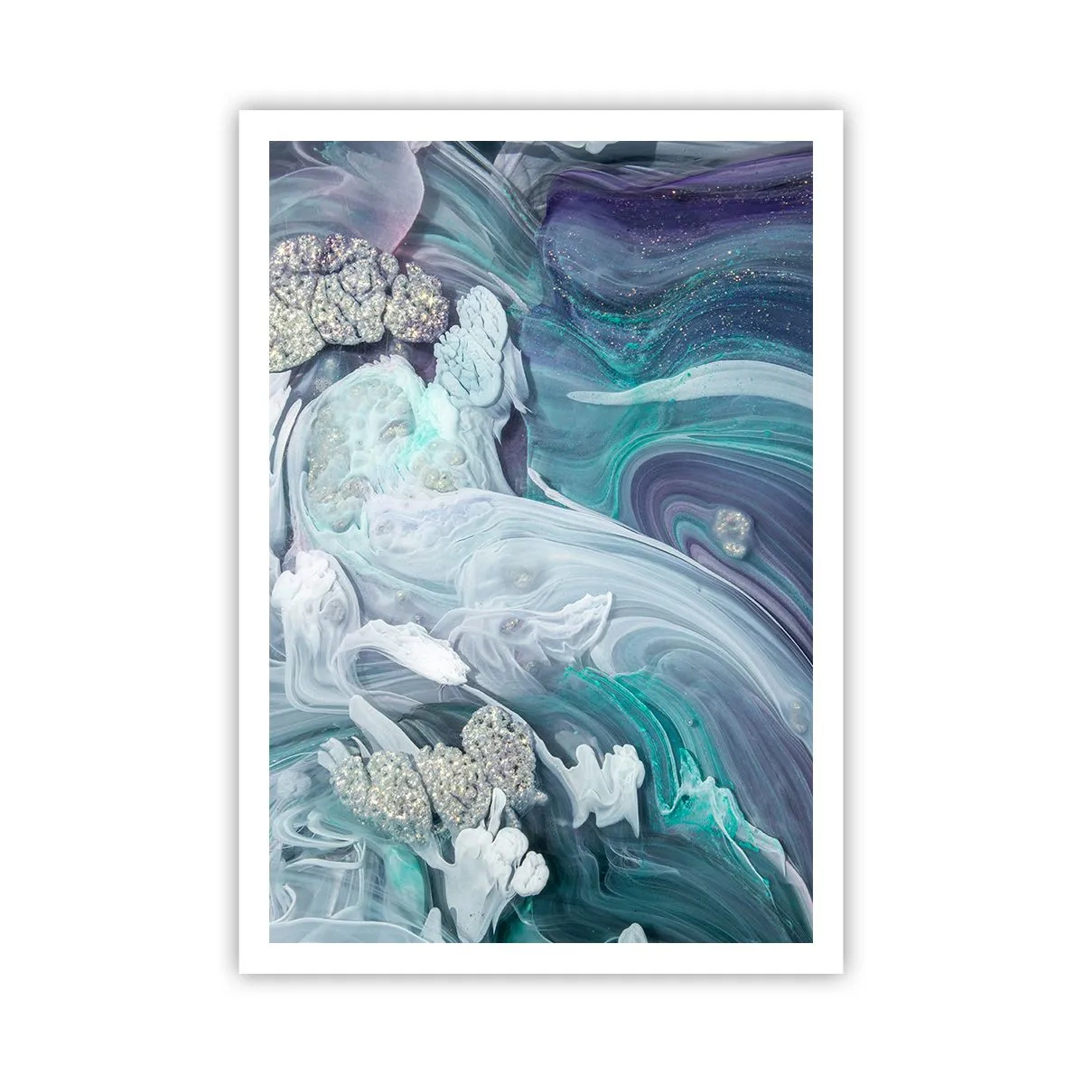Plakat - Strømme af blå - 70x100 cm