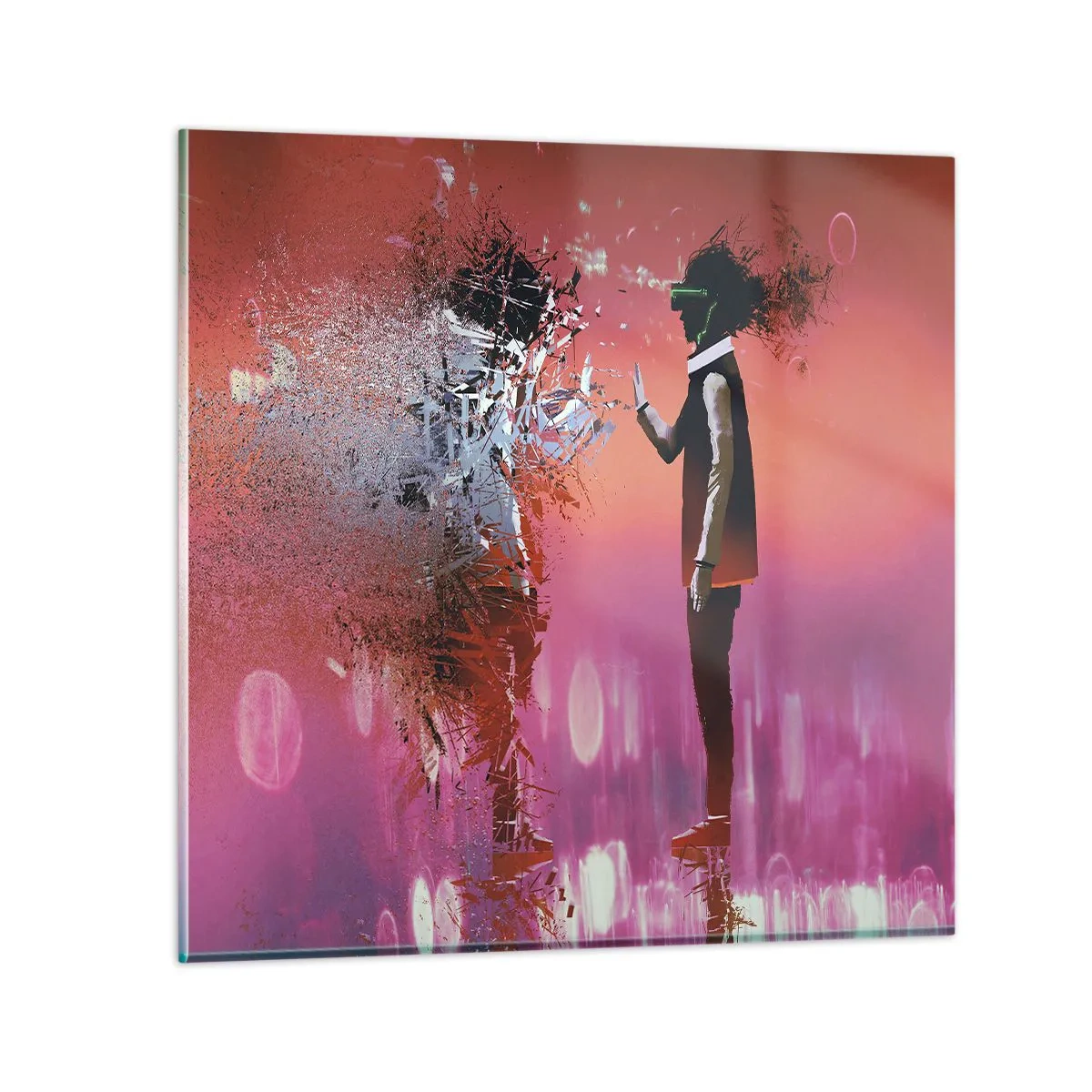 Billede på glas - Er det muligt at se ind i sig selv? - 70x70 cm