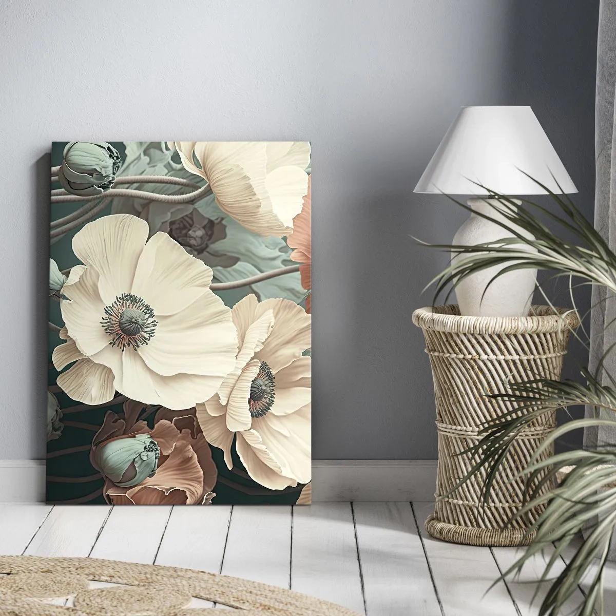 Lærredstryk - Billede på lærred - Valmuernes hvisken - 45x80 cm