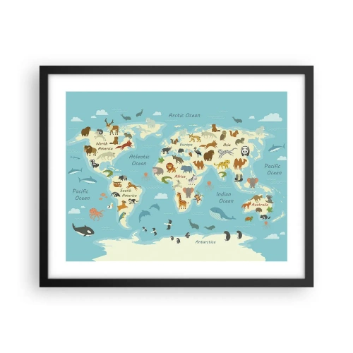 Plakat i sort ramme - Gode naboer - 50x40 cm