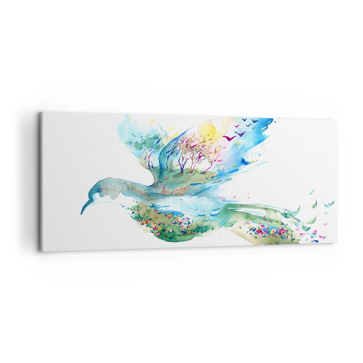 Lærredstryk - Billede på lærred - På naturens vinger - 120x50 cm