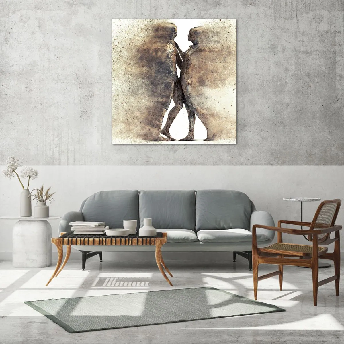 Billede på glas - Fra støv steg de til kærlighed - 40x40 cm