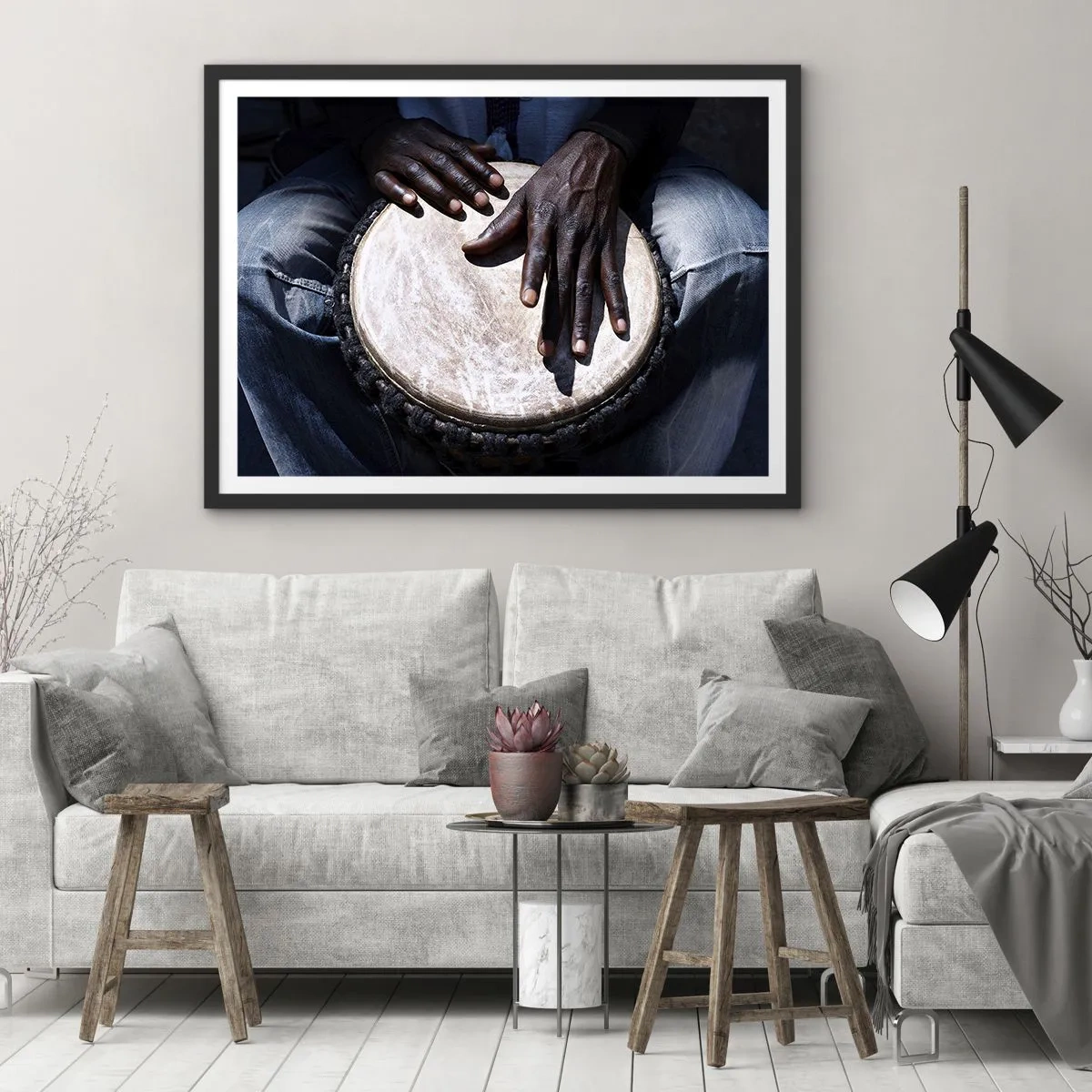 Plakat i sort ramme - Lev i takt med din rytme - 70x50 cm