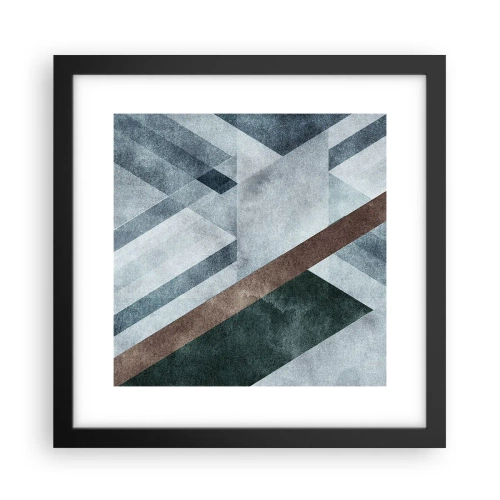 Plakat i sort ramme - Sofistikeret elegance i geometri - 30x30 cm