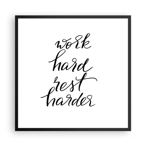 Plakat i sort ramme - Balance i livet - 60x60 cm